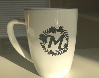 monogram mug etsy