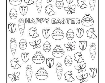 Hoja de trabajo para colorear y contar de Pascua