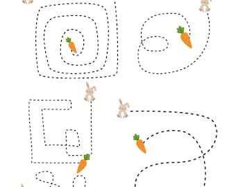 Hoja de trabajo para trazar un conejito