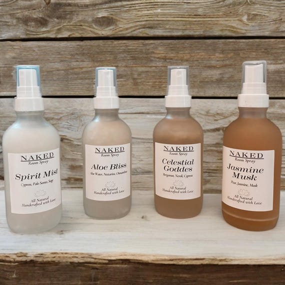 Naked Room Spray All Natural Toxin Free Frosted White Bottle with Fine Mist 4oz