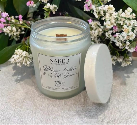 Massage Candle, Lotion Candle, Soy Coconut blend, 9 oz Frosted glass jar, Non Toxic, Vegan,