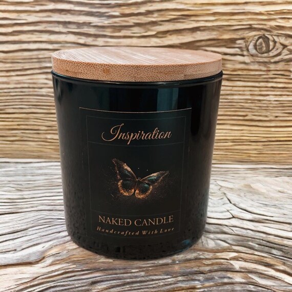 Inspiration All Natural Soy Coconut Blend Woodwick Candle Eucalyptus Bergamot Sandalwood 9oz with Lid