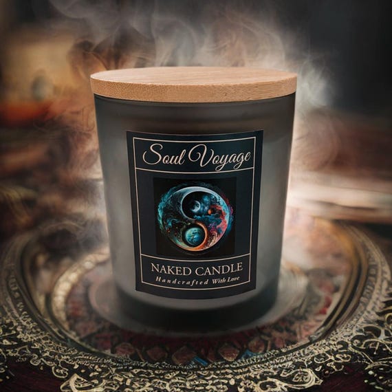 Soul Voyage All Natural Soy Coconut Woodwick Candle Egyptian Musk 9oz Candle with Lid