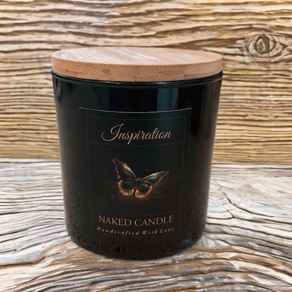 Inspiration All Natural Soy Coconut Blend Woodwick Candle Eucalyptus Bergamot Sandalwood 9oz with Lid