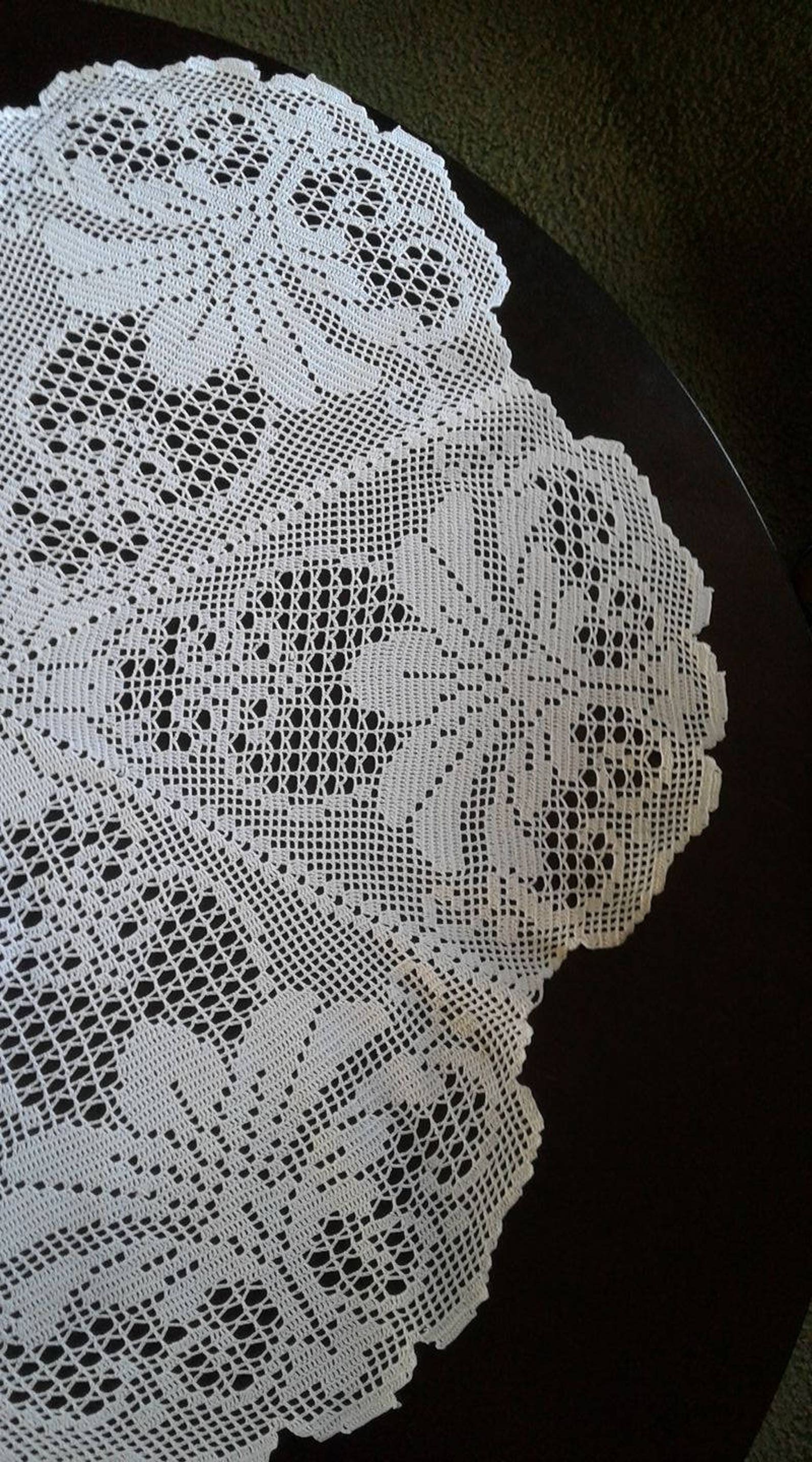 Hand Made White Cotton Lace Crocheted Doily 28 Inches - Etsy