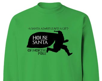 Game of Thrones Santa Is Coming House Santa Funny Men's Long Sleeve Sweatshirt