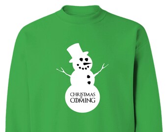 Game of Thrones Style Snowman Christmas is Coming Sweatshirt