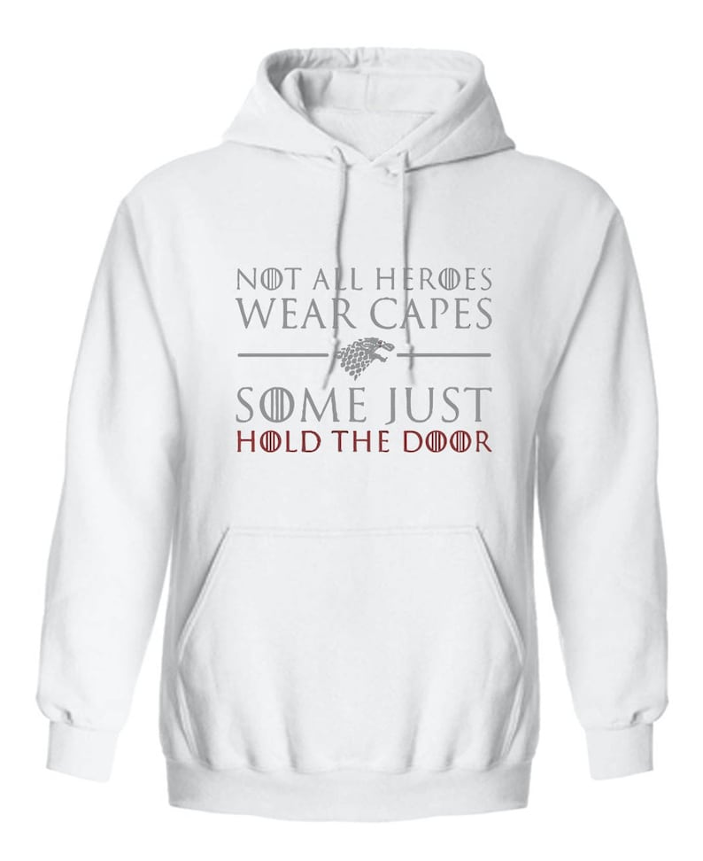 GAME OF THRONES HODOR /"NOT ALL HEROES WEAR CAPES.../" SWEATSHIRT NEW