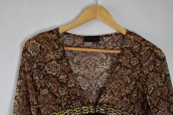 Vintage Sole Mio 1990s bohemian boho top robe loo… - image 3