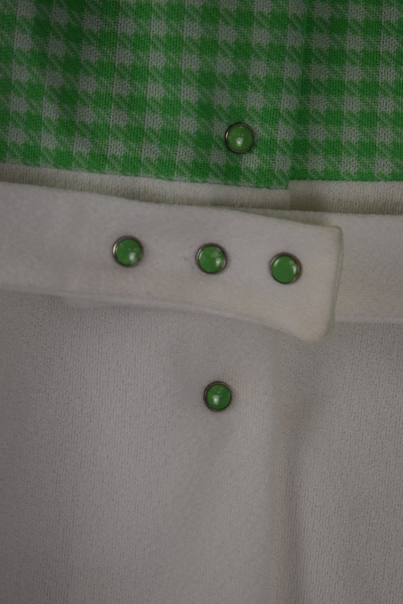 vintage 60s dress double polyester white green si… - image 3