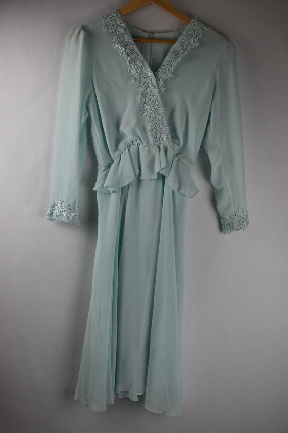 Vintage Ursula Switzerland chiffon robins blue mot