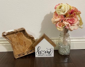 Wooden House Decor • Home Sweet Home Gift