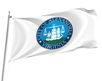 Vlag van Alexandrië, Virginia, VS, premium polyester binnenvlag, gemaakt in Europa, meerdere maten beschikbaar