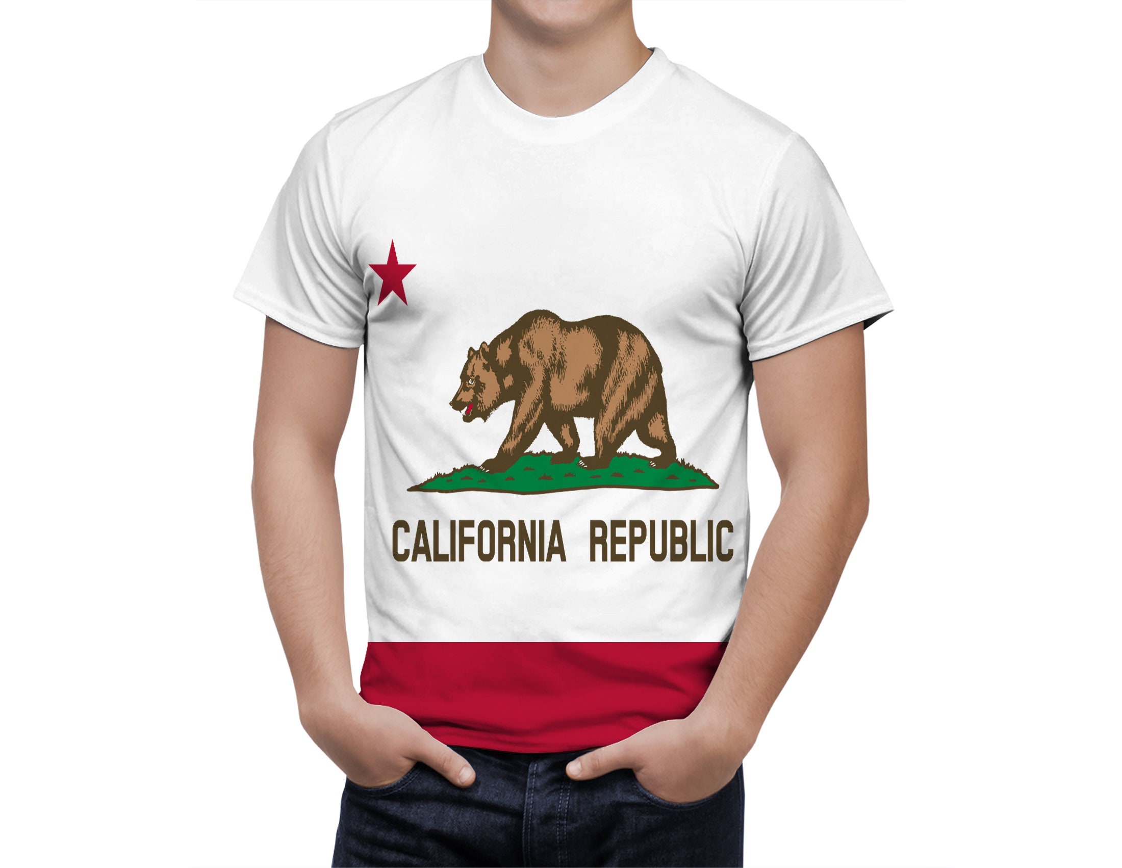 Left Coast California Republic Bear Flag Graphic T-Shirt Left Coast California Republic Bear Flag Graphic T-Shirt