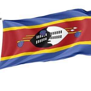 Flagge von Eswatini, Einzigartige Design Flaggen, Hochwertige Materialien, Garten Flagge, Verschiedene Größen mit Messingösen, Made in EU