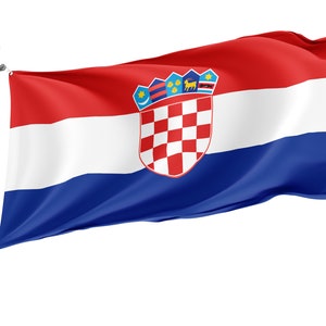 Kroatien Flagge, Einzigartige Design Flaggen, Hochwertige Materialien, Garten Flagge, Verschiedene Größen mit Messingösen, Made in EU
