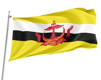Brunei Flag for Indoor & Outdoor Use, Premium Polyester, Made in Europe, Multiple Sizes Available