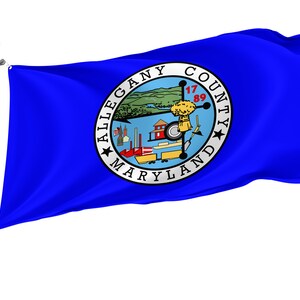 Flag of Allegany County, Maryland, Unique Design Flags, High Quality Materials, Various Sizes with Brass Eyelets, Made in EU