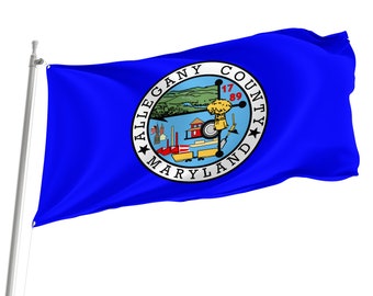 Vlag van Allegany County, Maryland VS, premium polyester binnenvlag, gemaakt in Europa, meerdere maten beschikbaar
