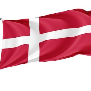 Dänemark Flagge: UV-beständiges Polyester mit Messingösen