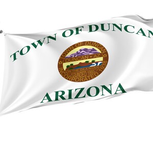 Duncan Arizona Flag: Town Seal Design, Brass Eyelets