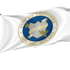 Flag of Chicopee, Massachusetts, Unique Design Flags, High Quality Materials, Various Sizes with Brass Eyelets, Made in EU