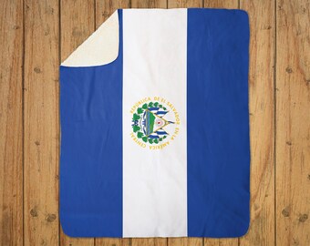 El Salvador Flagge Sherpa Decke – Kuschelweiche Flanelldecke Für Sofa, Bett & Camping