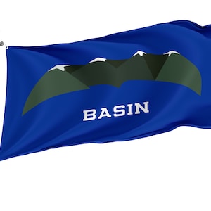 Flag of Basin, Wyoming, United States, Unique Design Flags, High Quality Materials, Various Sizes with Brass Eyelets, Made in EU