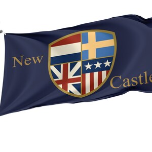 New Castle Delaware Flagge : Einzigartiges Design, UV-beständig, Messingösen