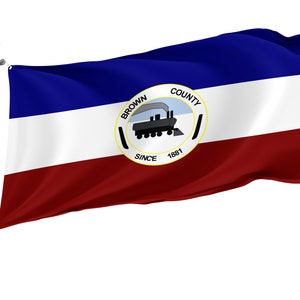 Flagge von Brown County, South Dakota, USA, Einzigartige Design-Flaggen, Hochwertige Materialien, Verschiedene Größen mit Messingösen, Made in EU