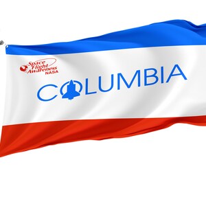 Drapeau de la navette spatiale Columbia, drapeaux de conception unique, matériaux de haute qualité, différentes tailles avec œillets en laiton, drapeaux de jardin