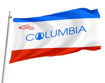 Vlag van Spaceshuttle Columbia: lichtbestendig polyester, messing oogjes