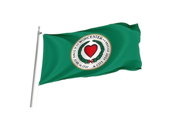 Vlag van Worcester Massachusetts VS - premium polyester binnenvlag, gemaakt in Europa, meerdere maten beschikbaar