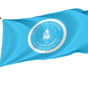 Flag of Pembroke, Massachusetts, Unique Design Flags, High Quality Materials, Various Sizes with Brass Eyelets, Made in EU