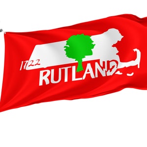 Flag of Rutland, Massachusetts, Unique Design Flags, High Quality Materials, Various Sizes with Brass Eyelets, Made in EU