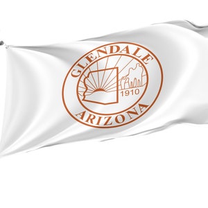 Former Flag of Glendale, Arizona, United States, Unique Design Flags, High Quality Materials, Various Sizes with Brass Eyelets, Made in EU
