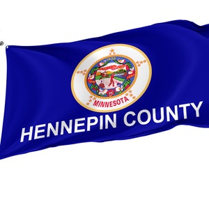 Flag of Hennepin County, Minnesota, United States, Unique Design Flags, High Quality Materials, Various Sizes with Brass Eyelets, Made in EU