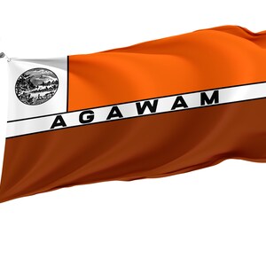 Flag of Agawam, Massachusetts, Unique Design Flags, High Quality Materials, Various Sizes with Brass Eyelets, Made in EU