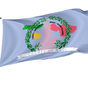 Flag of Maui County, Hawaii, United States, Unique Design Flags, High Quality Materials, Various Sizes with Brass Eyelets, Made in EU
