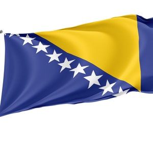 Flag of  Bosnia and Herzegovina, Unique Design Flags, High Quality Materials, Various Sizes with Brass Eyelets, Made in EU
