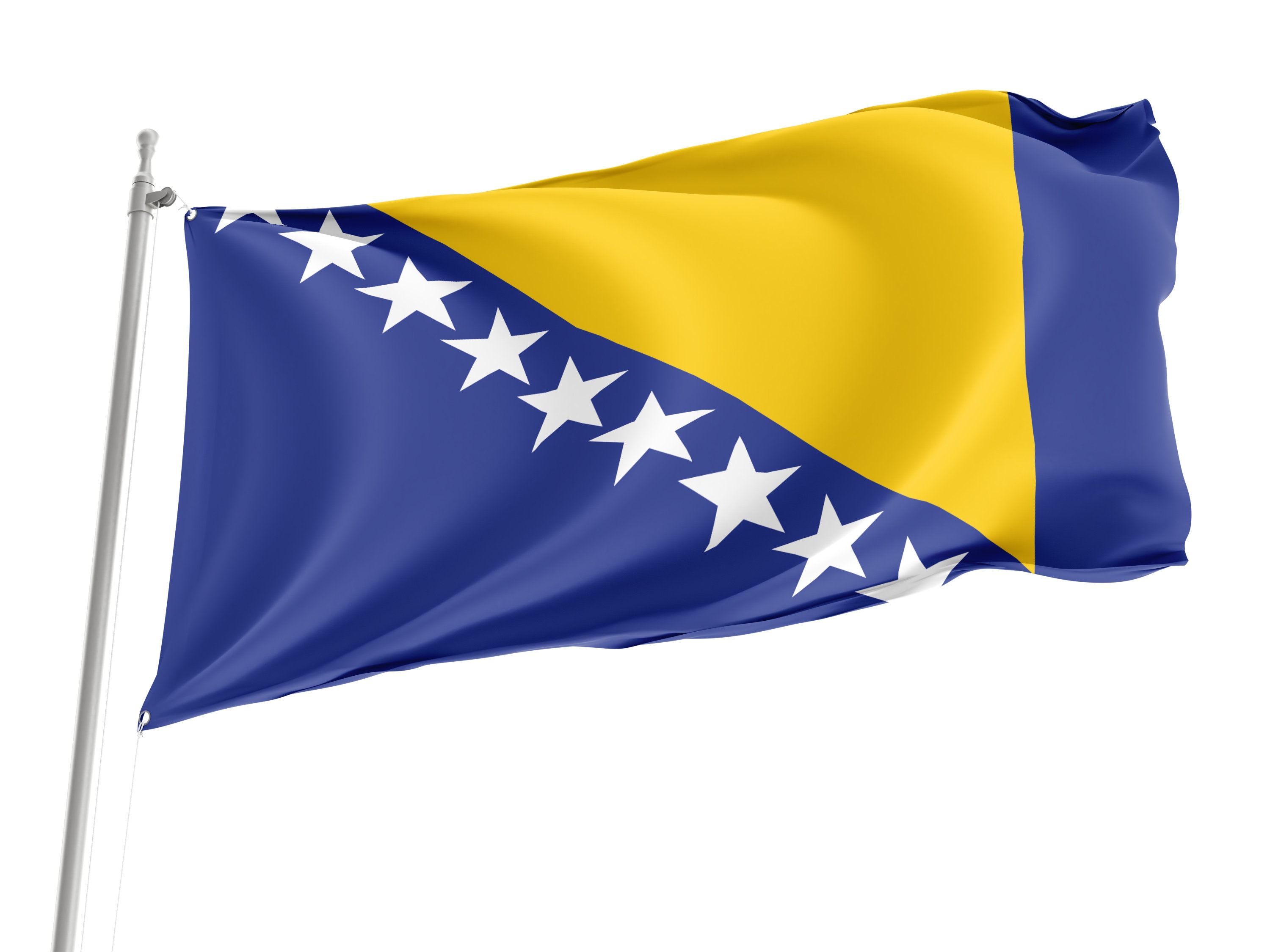 Flag of  Bosnia and Herzegovina, Unique Design Flags, High Quality Materials, Various Sizes with Brass Eyelets, Made in EU