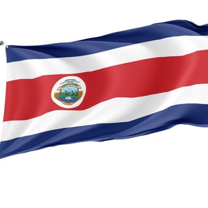 Costa Rica Flag, Unique Design Flags, High Quality Materials, Garden Flag, Various Sizes with Brass Eyelets, Made in EU