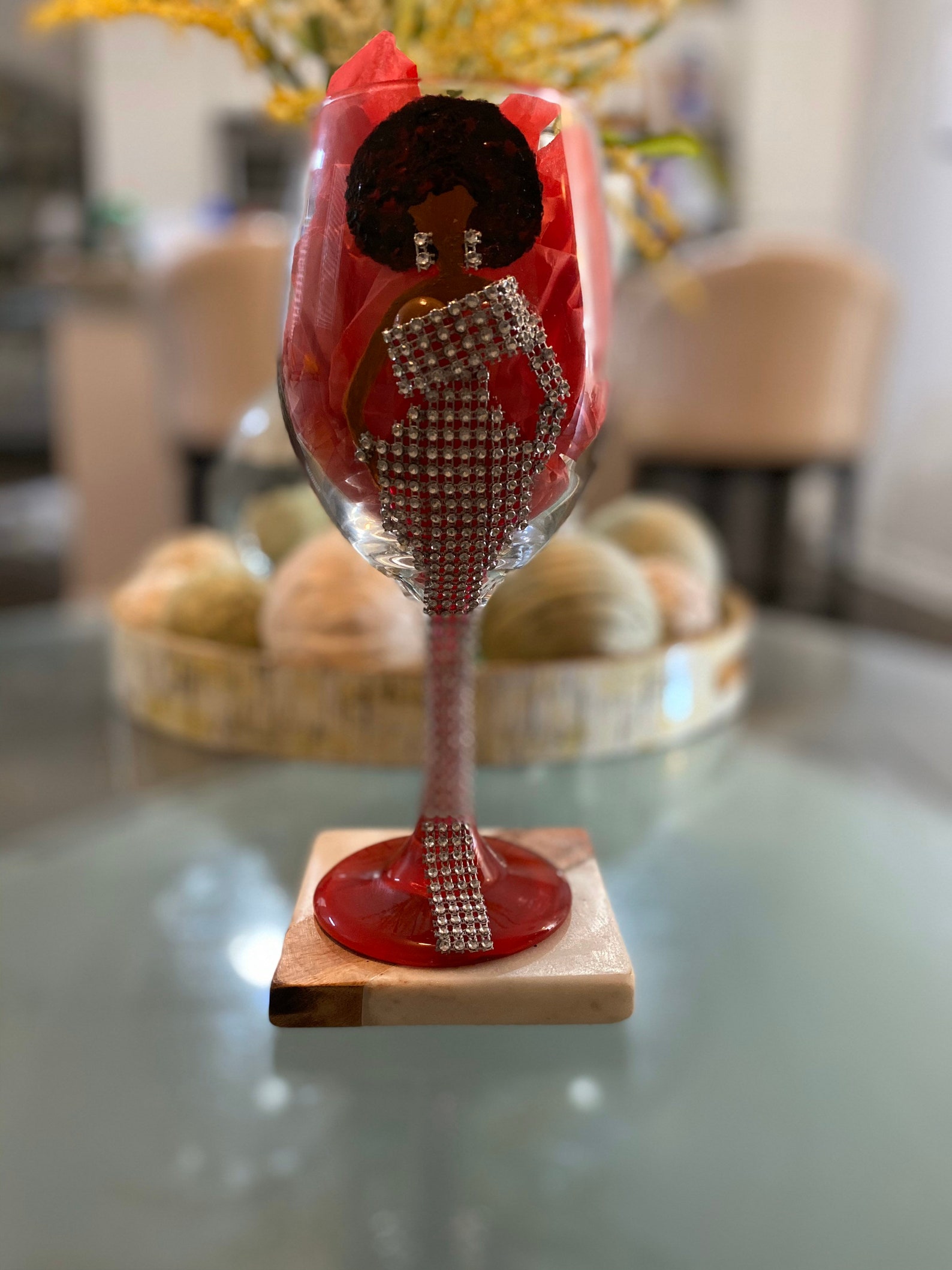 Diva Wine Glass/African American/ Painted Wine Glass/Drinking Etsy