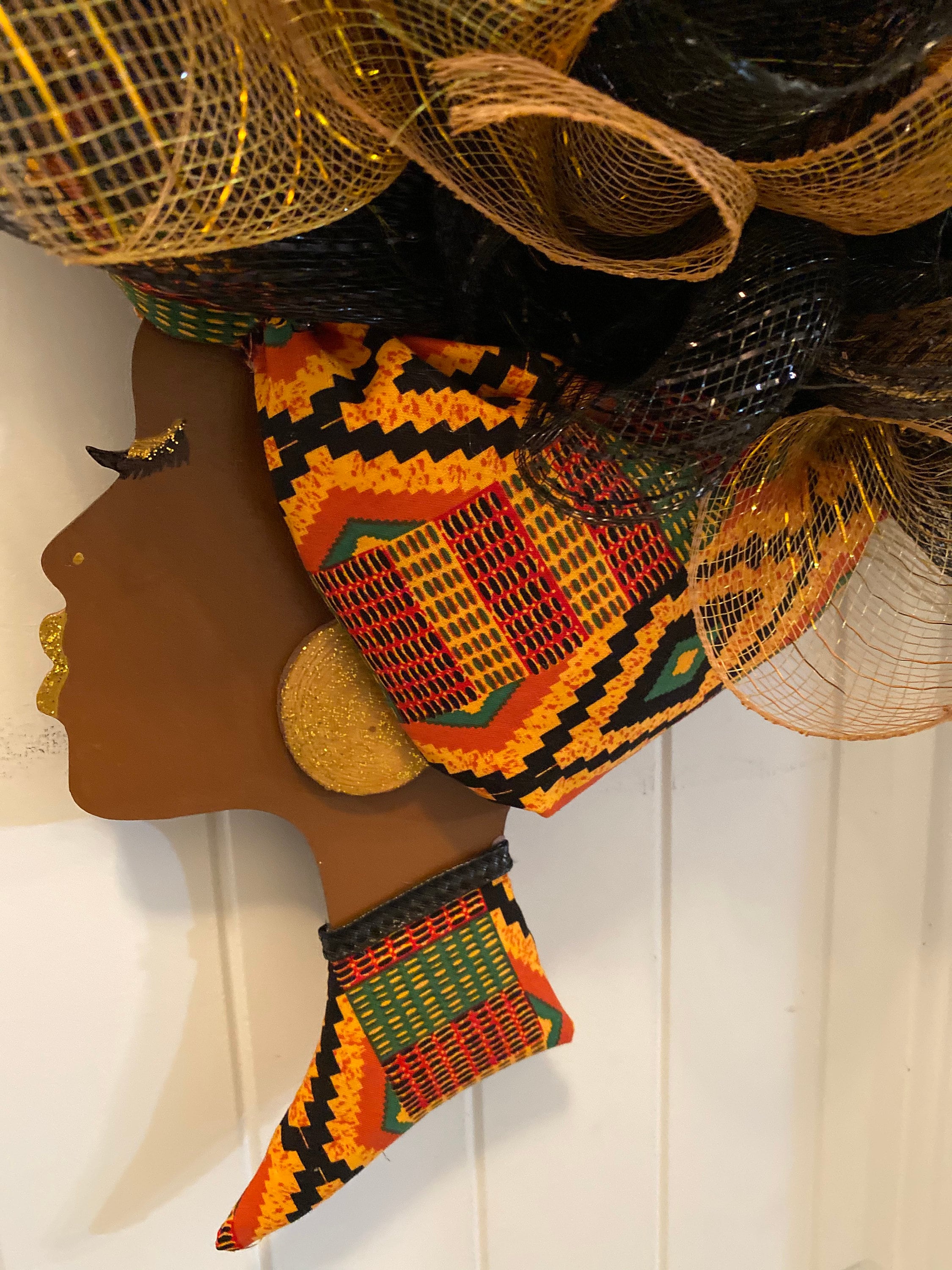 Kente Cloth Diva Wreath/african American Diva/home Decor/black Etsy