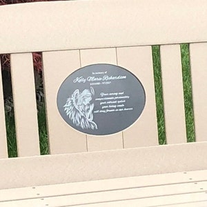 48 Memorial Bench with 8.5x11 laser engraved Stone Inlay image 7