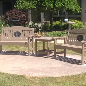 48 Memorial Bench with 8.5x11 laser engraved Stone Inlay afbeelding 9