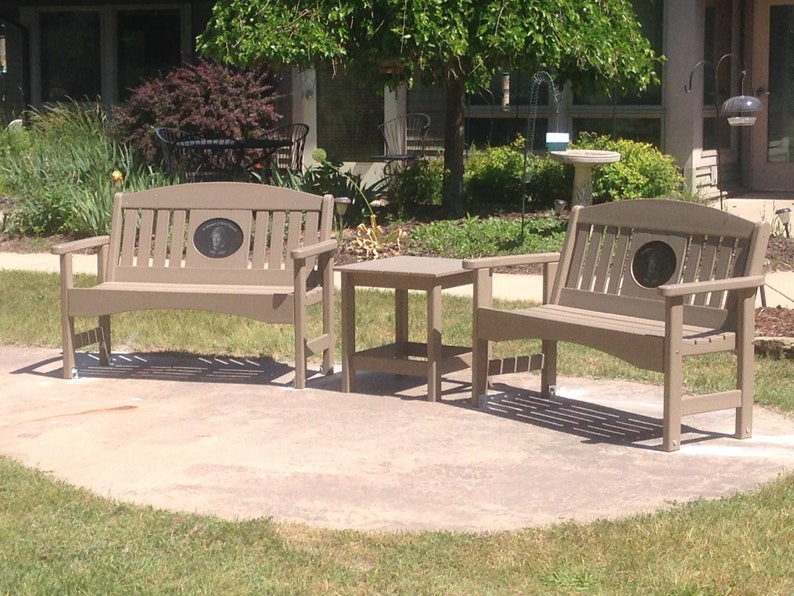 48 Memorial Bench with 8.5x11 laser engraved Stone Inlay afbeelding 9