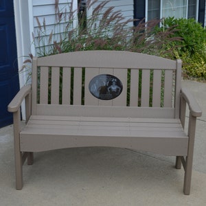 48 Memorial Bench with 8.5x11 laser engraved Stone Inlay afbeelding 4