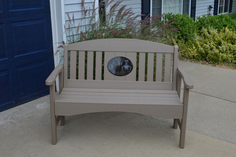 48 Memorial Bench with 8.5x11 laser engraved Stone Inlay afbeelding 4