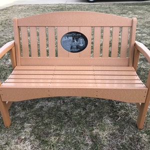 48" Memorial Bench with 8.5"X11" Laser Engraved Stone Inlay